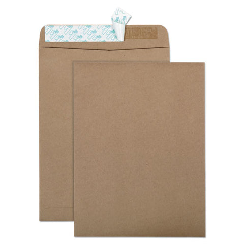 Recycled Brown Kraft Redi-strip Envelope, #10 1/2, Cheese Blade Flap, Redi-strip Closure, 9 X 12, Brown Kraft, 100/box