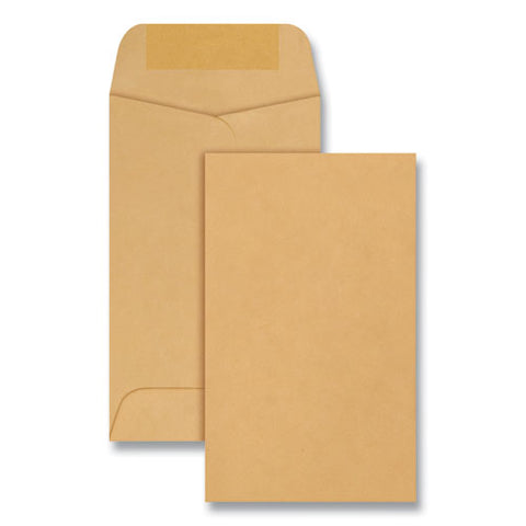 Kraft Coin And Small Parts Envelope, #3, Square Flap, Gummed Closure, 2.5 X 4.25, Brown Kraft, 500/box