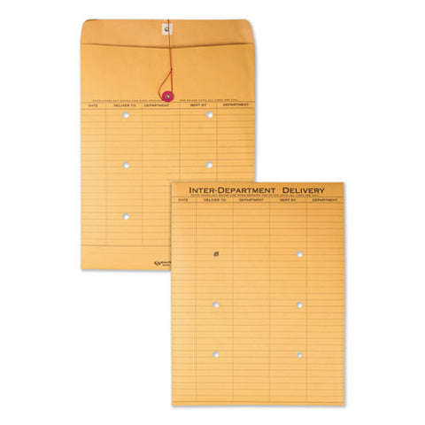 Brown Kraft String/button Interoffice Envelope, #97, Two-sided Five-column Format, 52-entries, 10 X 13, Brown Kraft, 100/ct