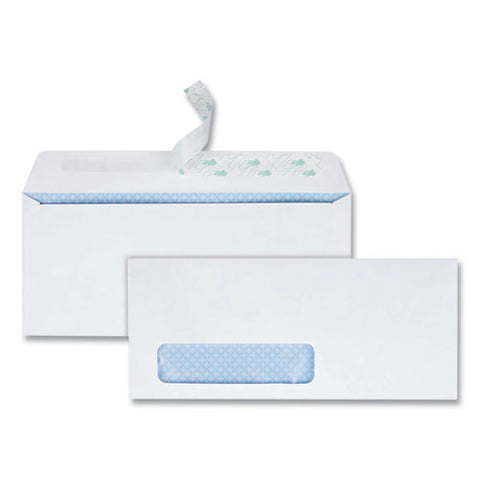 Redi-strip Security Tinted Envelope, Address Window, #10, Commercial Flap, Redi-strip Closure, 4.13 X 9.5, White, 500/box