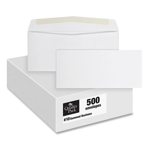 Business Envelope, #10, Commercial Flap, Side Seam, Gummed Closure, 24 Lb Bond Weight Paper, 4.13 X 9.5, White, 500/box