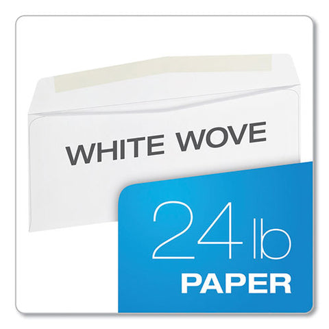 Business Envelope, #10, Commercial Flap, Side Seam, Gummed Closure, 24 Lb Bond Weight Paper, 4.13 X 9.5, White, 500/box