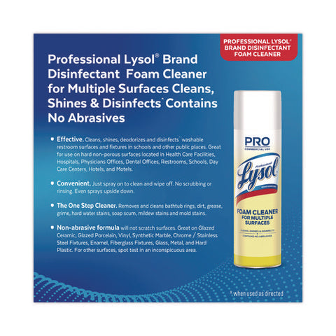 Disinfectant Foam Cleaner, 24 Oz Aerosol Spray, 12/carton