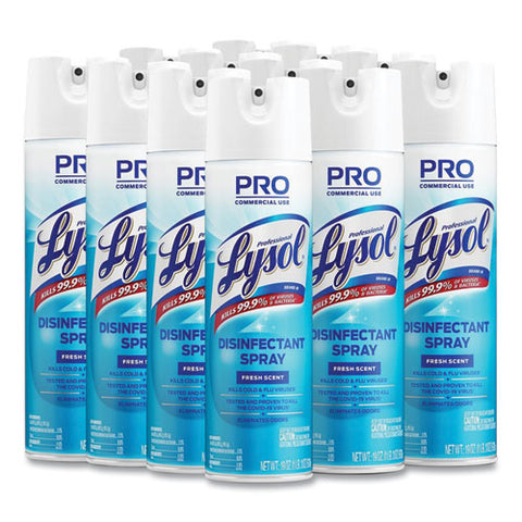 Disinfectant Spray, Fresh Scent, 19 Oz Aerosol Spray, 12/carton