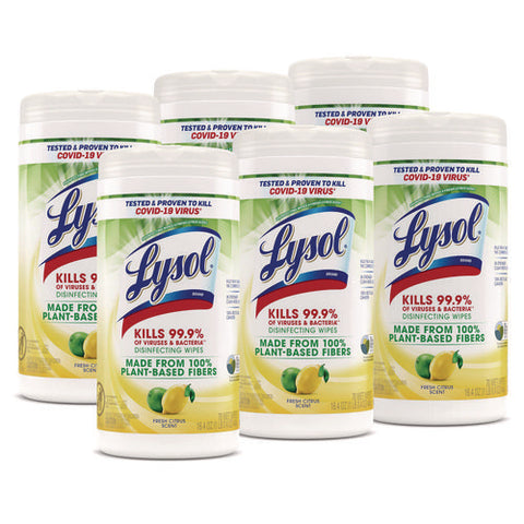 Disinfecting Wipes Ii Fresh Citrus, 1-ply, 7 X 7.25, White, 70 Wipes/canister, 6 Canisters/carton