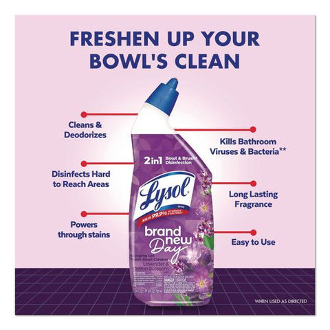 Clinging Gel Brand New Day Toilet Bowl Cleaner, Lavender And Cotton Blossom, 24 Oz Angle-neck Bottle, 9/carton