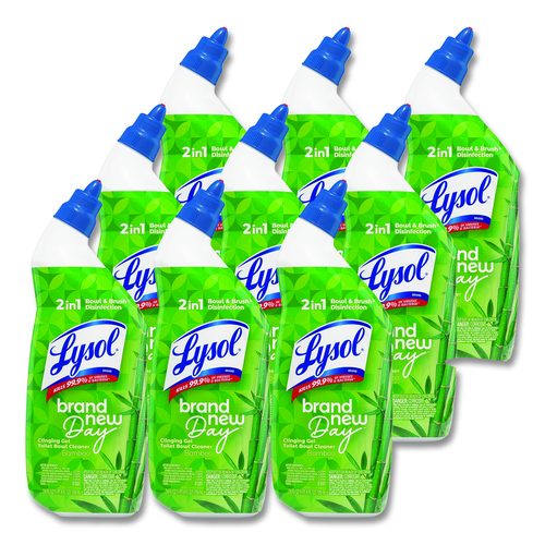 Clinging Gel Brand New Day Toilet Bowl Cleaner, 24 Oz Angle-neck Bottle, Bamboo Scent, 9/carton