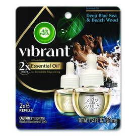 Scented Oil Refill, Deep Blue Sea And Beach Wood, 0.67 Oz, 2/pack