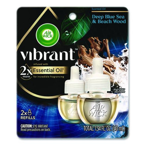 Scented Oil Refill, Deep Blue Sea And Beach Wood, 0.67 Oz, 2/pack