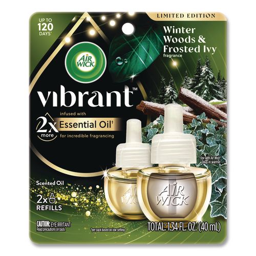 Vibrant Scented Oil Warmer Refill, Limited Edition, Winter Woods And Frosted Ivy, 0.67 Oz, 2/pack