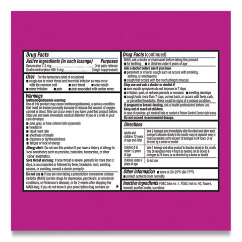 Sore Throat And Cough Lozenges, Mixed Berry, 16 Lozenges