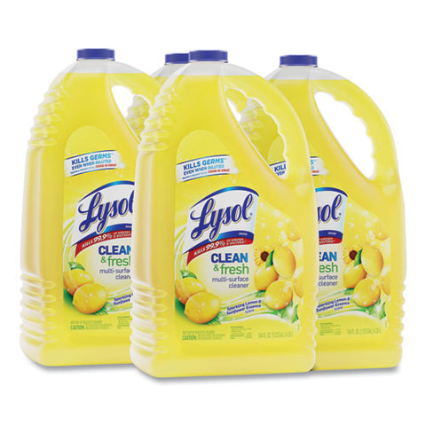 Clean And Fresh Multi-surface Disinfectant Cleaner, Sparkling Lemon And Sunflower Essence, 144 Oz Bottle, 4/carton