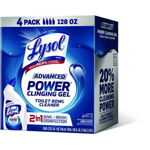 Advanced Deep Cleaning Power Toilet Bowl Cleaner, Wintergreen Scent, 32 Oz Angle-neck Bottle, 4/pack