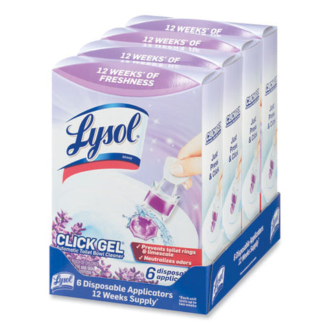 Click Gel Automatic Toilet Bowl Cleaner, Lavender Fields, 6/box, 4 Boxes/carton