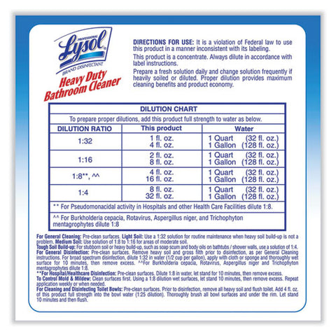 Disinfectant Heavy-duty Bathroom Cleaner Concentrate, 1 Gal Bottle, 4/carton