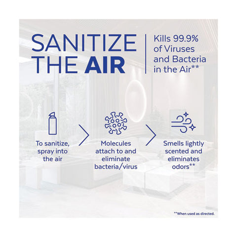 Air Sanitizer Spray, White Linen, 10 Oz Aerosol Spray, 6/carton