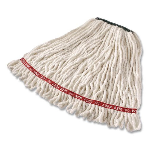 Super Stitch Cotton Looped End Wet Mop, 20 Oz, White, 1" Headband, 6/carton