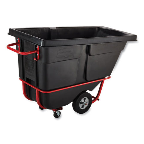 Brute Rotomolded Tilt Truck, 0.5 Cu Yd, 850 Lb Capacity, Plastic, Black