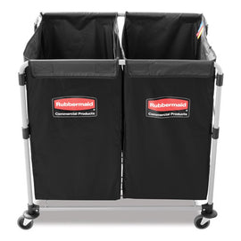 4 Bushel Collapsible X-cart Bag For Rubbermaid Commercial 1881749 And 1881781, 5 Cu Ft, 22.08" X 15.33" X 27.33", Black, 2/ct
