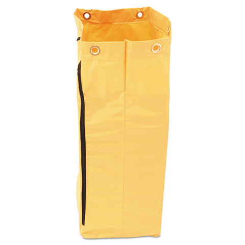 Zippered Vinyl Cleaning Cart Bag For Rubbermaid Commercial 6173-88, 24 Gal, 17.25" X 10.5" X 30.5", Yellow