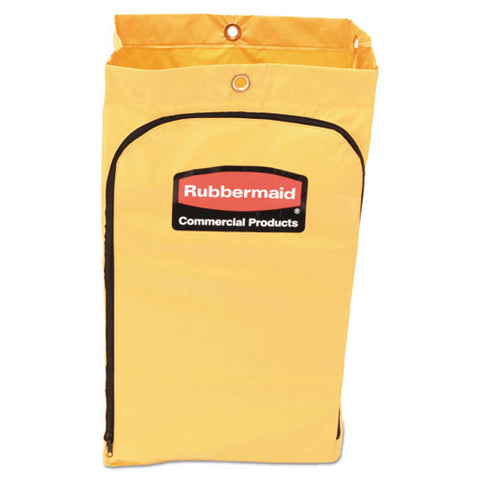 Zippered Vinyl Cleaning Cart Bag For Rubbermaid Commercial 6173-88, 24 Gal, 17.25" X 10.5" X 30.5", Yellow