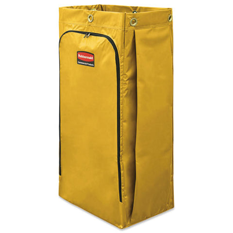 Vinyl Cleaning Cart Bag For Rubbermaid Commercial 9t76, 9t77 And 9t78, 34 Gal, 17.5" X 10.5" X 33", Yellow