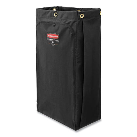 Fabric Cleaning Cart Bag For Rubbermaid Commercial 9t76, 9t77 And 9t78, 26 Gal, 17.5" X 10.5" X 33", Black