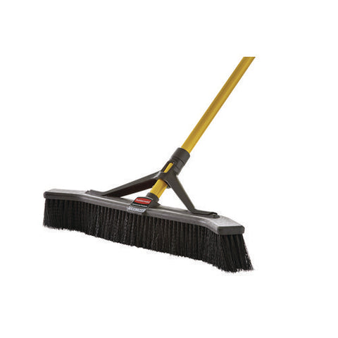 Maximizer Push-to-center Broom, Poly Bristles, 36 X 58.13, Steel Handle, Yellow/black