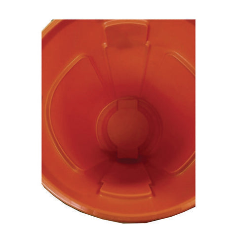 Brute Round Container, 44 Gal, Plastic, Orange