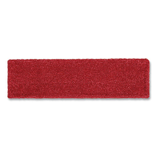 Adaptable Flat Mop Pads, Microfiber, 19.5 X 5.5, Red, 12/carton