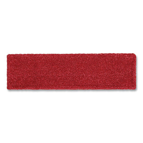 Adaptable Flat Mop Pads, Microfiber, 19.5 X 5.5, Red, 12/carton