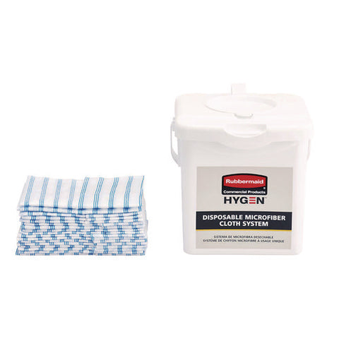 Disposable Microfiber Cleaning Cloths, 12 X 12, Blue/white Stripes, 600/carton