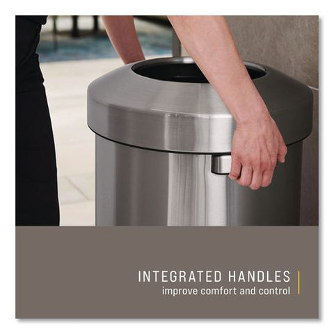 Refine Series Waste Receptacle, 23 Gal, Plastic/stainless Steel