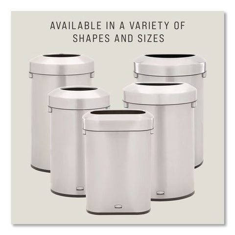 Refine Series Waste Receptacle, 23 Gal, Plastic/stainless Steel