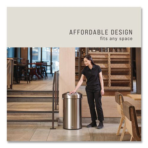 Refine Series Waste Receptacle, 23 Gal, Plastic/stainless Steel