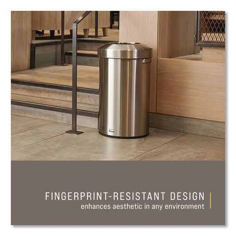 Refine Series Waste Receptacle, 23 Gal, Plastic/stainless Steel