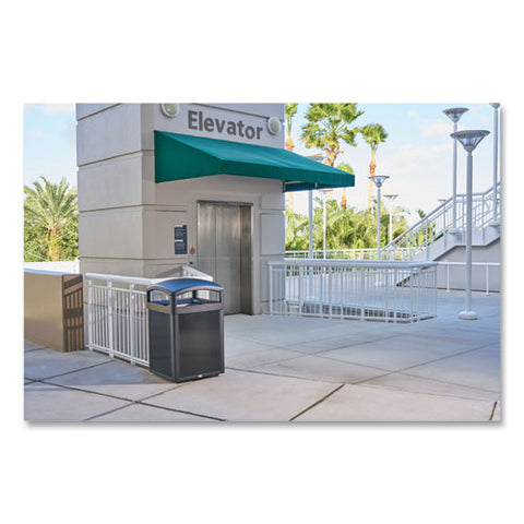 Tailor Decorative Outdoor Waste Receptacle Frames, 51 Gal, Metal, Black
