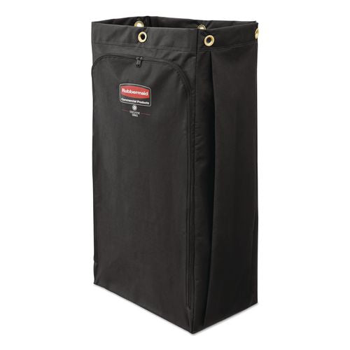 Fabric Cleaning Cart Bag For Rubbermaid Commercial Housekeeping And Janitorial Carts, 30 Gal, 10.5 X 16.8 X 33, Black, 4/ct