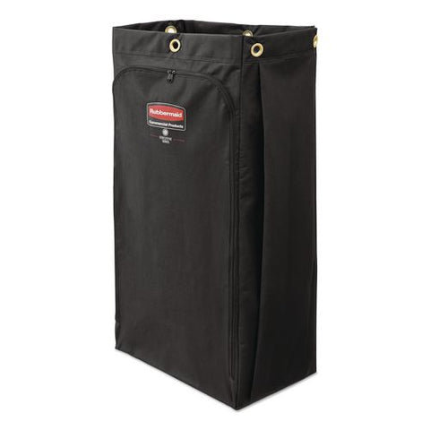 Fabric Cleaning Cart Bag For Rubbermaid Commercial Housekeeping And Janitorial Carts, 30 Gal, 10.5 X 16.8 X 33, Black, 4/ct