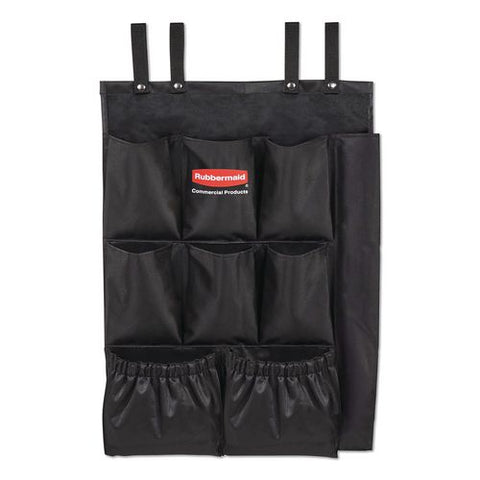 Fabric 9-pocket Cart Organizer, 19.8 X 1.5 X 27.5, Black, 6/carton