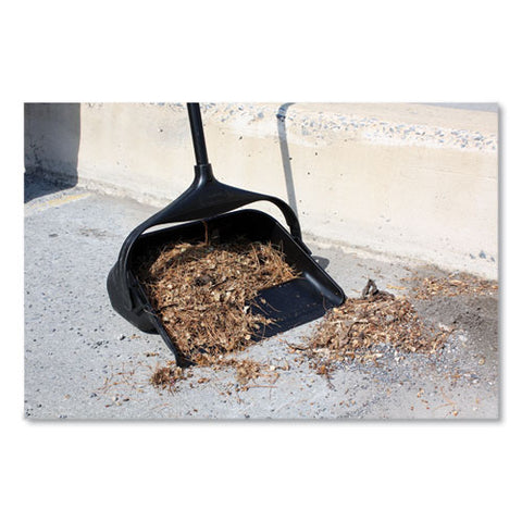 Lobby Pro Upright Dustpan With Wheels, 12.5w X 37h, Polypropylene With Vinyl Coat, Black