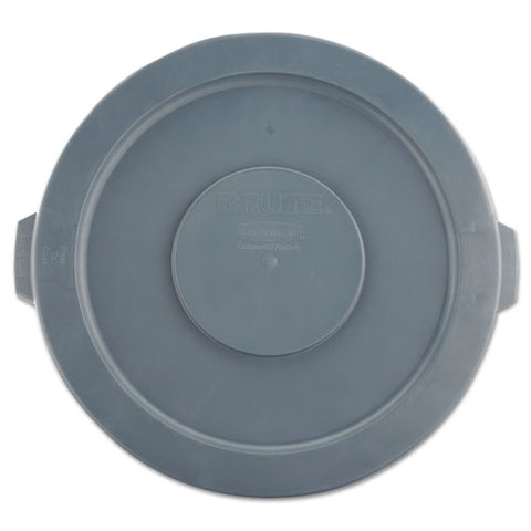 Brute Self-draining Flat Top Lids For 32 Gal Round Brute Containers, 22.25" Diameter X 1.63"h, Gray