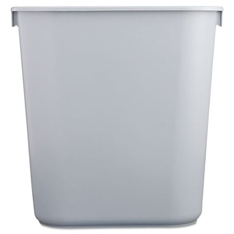 Deskside Plastic Wastebasket, 3.5 Gal, Plastic, Gray