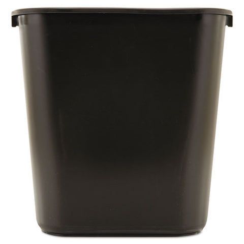 Deskside Plastic Wastebasket, 7 Gal, Plastic, Black