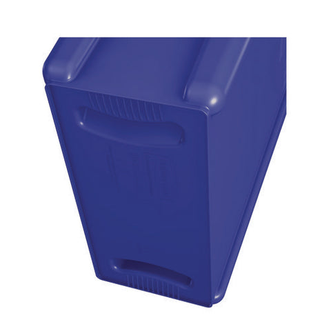 Slim Jim Plastic Recycling Container With Venting Channels, 23 Gal, Plastic, Blue