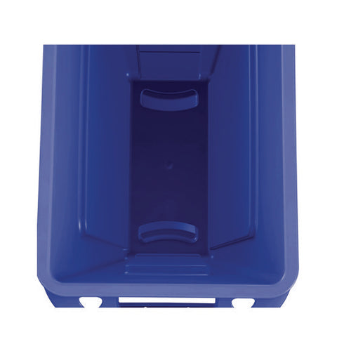 Slim Jim Plastic Recycling Container With Venting Channels, 23 Gal, Plastic, Blue