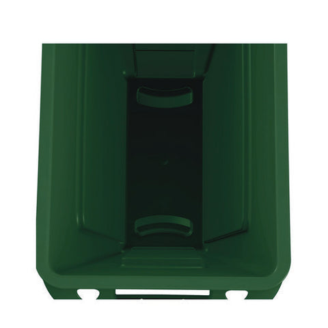 Slim Jim Plastic Recycling Container With Venting Channels, 23 Gal, Plastic, Green