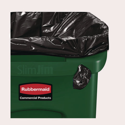 Slim Jim Plastic Recycling Container With Venting Channels, 23 Gal, Plastic, Green