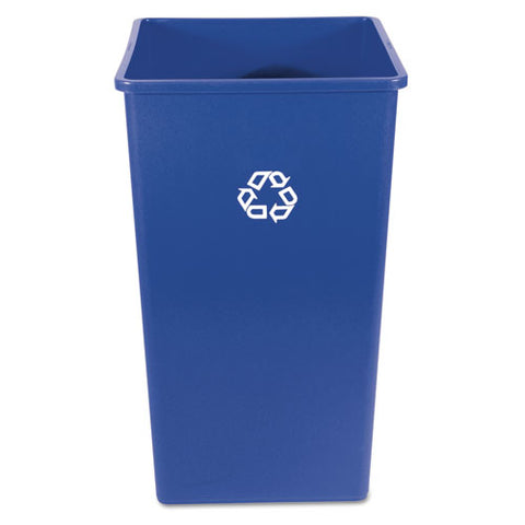 Square Recycling Container, 50 Gal, Plastic, Blue