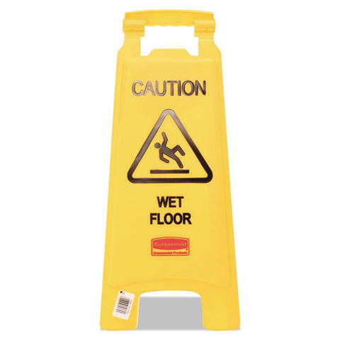 Caution Wet Floor Sign, 11 X 12 X 25, Bright Yellow, 6/carton